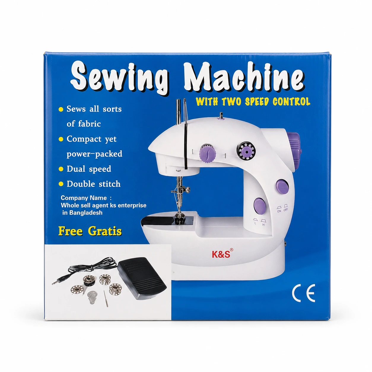 Portable Sewing Machine MLSM-202 | ডাবল স্পিড ও LED লাইট যুক্ত মিনি পোর্টেবল সেলাই মেশিন | Best Mini Sewing Machine for Home Use - Image 4