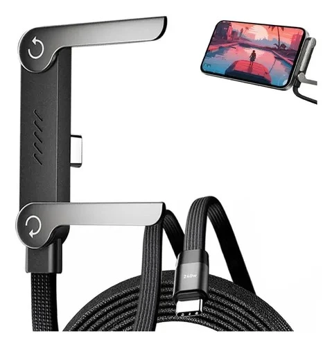 240W 5A USB-C to USB-C Cable with Folding Stand Price in BD