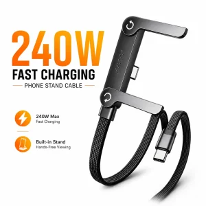 240W 5A USB-C to USB-C Cable with Folding Stand Price in Bangladesh