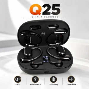 Q25 2-in-1 Couple Earbuds Price in BD | TWS Wireless Hooks | KroyKart
